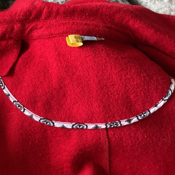 Vtg Erfo red vest, button down, pockets, blend polyester/wool Size L - Picture 15 of 17